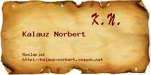 Kalauz Norbert névjegykártya